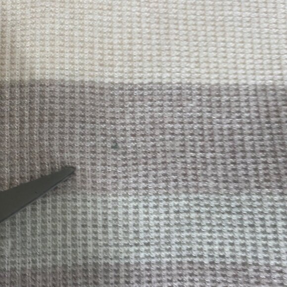 Foxcroft NYC Long Open Knit Cardigan Womens S Tan Beige Striped Lightweight - Picture 8 of 9